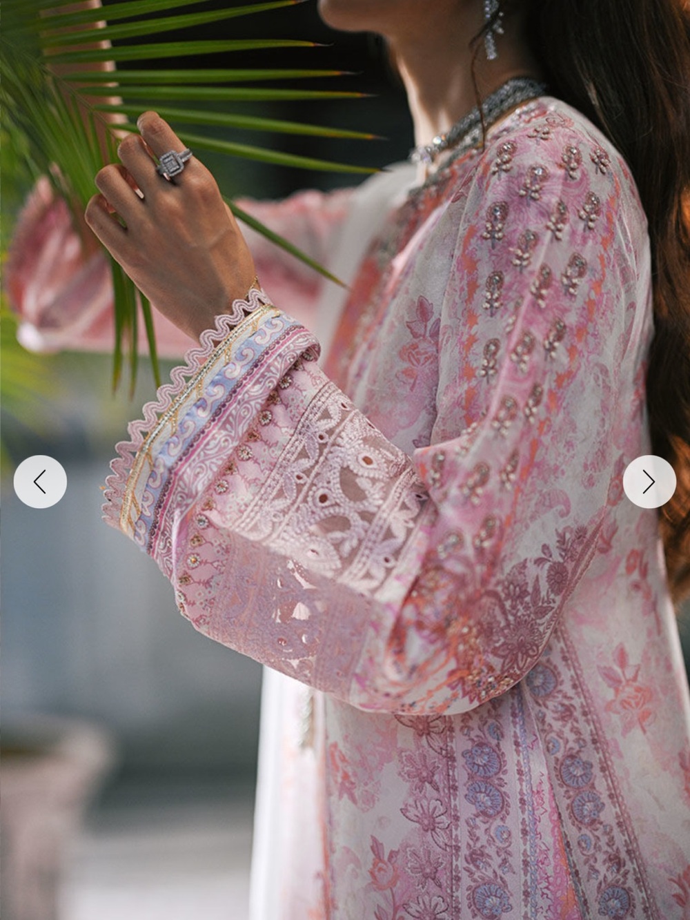Embroidered Pastel Pink Lawn Suit with White Dupatta - Picture 3 of 4